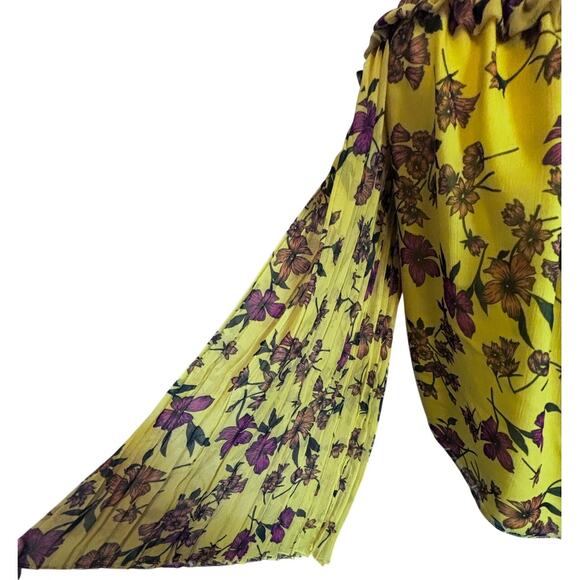 Scripted Yello Floral Off Shoulder Blouse Boho Made in USA medium - Picture 5 of 8